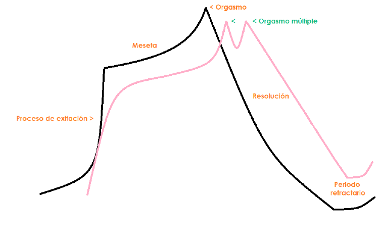 representación gráfica orgasmo múltiple