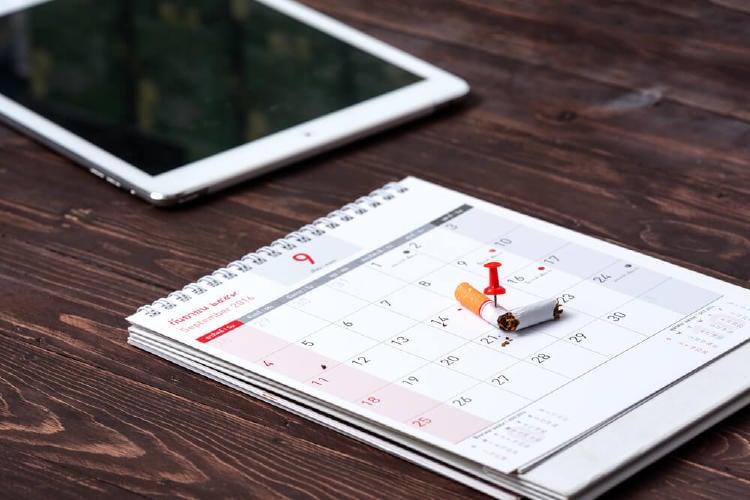 persona indicando en el calendario la fecha persona indicando en el calendario la fecha